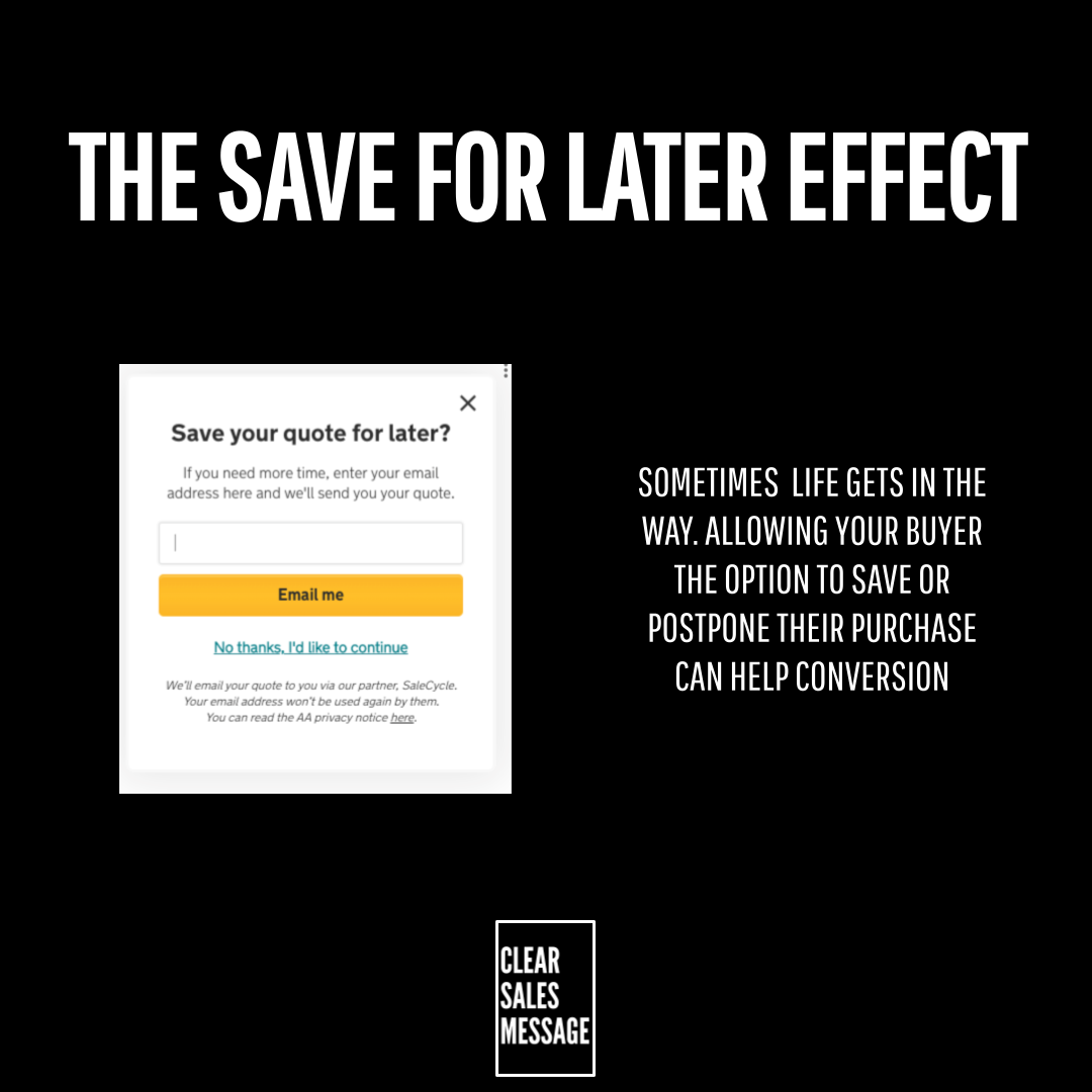Save for Later Effect: Save Now, Buy Later